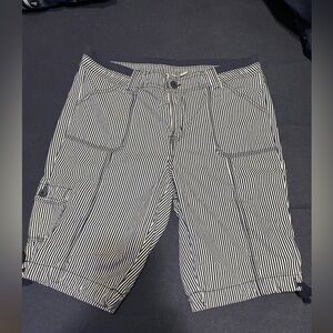 St. John's Bay Navy and White Striped Cargo Shorts
